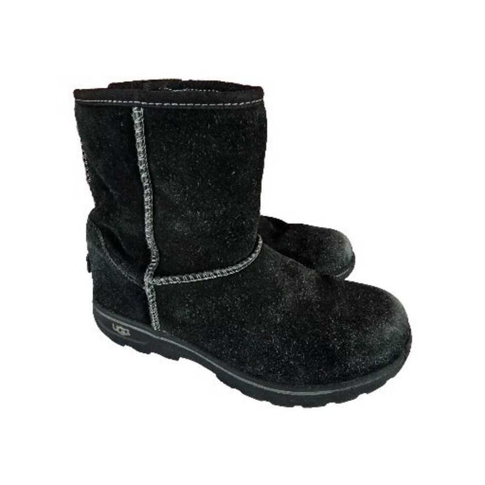 Ugg Boots Black Lynden Snow Bootie Waterproof Pull On Youth 2 1005566K